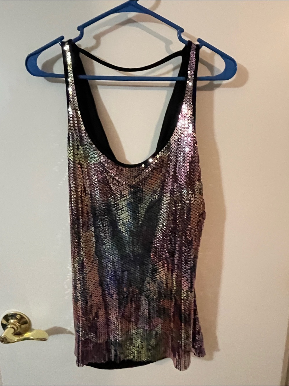 Guess medium Sequin Scoop-Back Party top - Iridescent